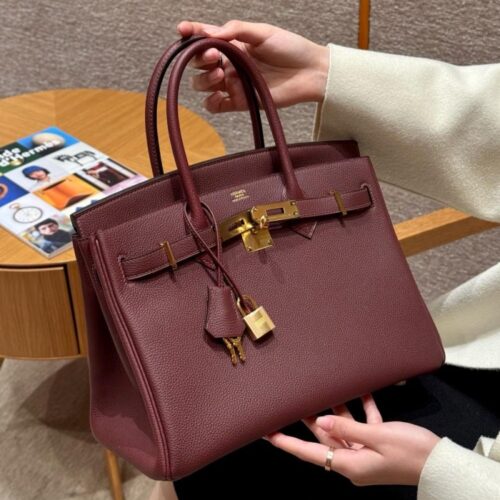 올수공 에르메스 버킨 30 55/Rouge H 토고 가죽 골드 하드웨어