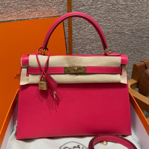 올수공 에르메스 켈리 32 i6/Rose extreme 엡송 가죽 골드 하드웨어