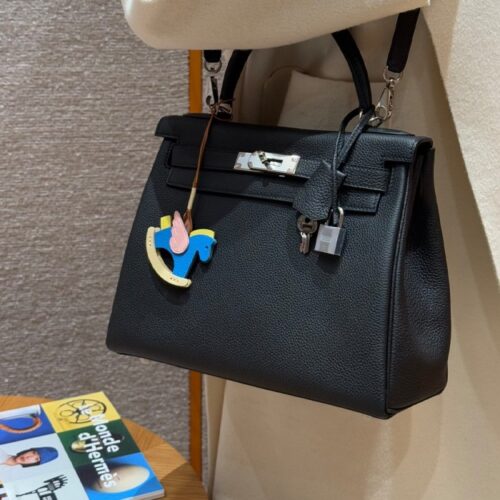 올수공 에르메스 켈리 28 89/Noir 토고 가죽 실버 하드웨어