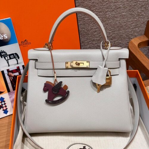 올수공 에르메스 켈리 28 80/pearl Gray 에버컬러 가죽 골드 하드웨어