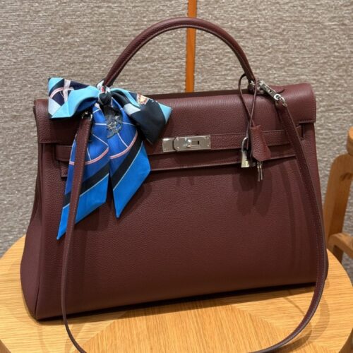 올수공 에르메스 켈리 40 55/Rouge H 토고 가죽 실버 하드웨어