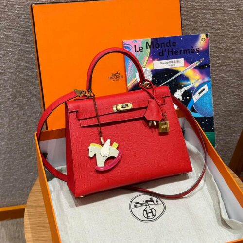 올수공 에르메스 켈리 25 S3/Rouge Coeur 엡송 가죽 골드 하드웨어
