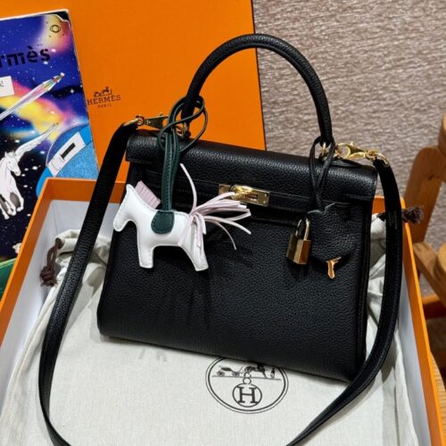 올수공 에르메스 켈리 25 ck89/Noir 토고 가죽 골드 하드웨어