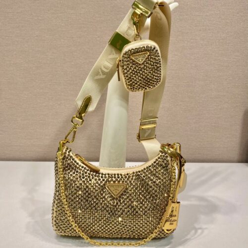 프라다 2005 리에디션 숄더백 골드