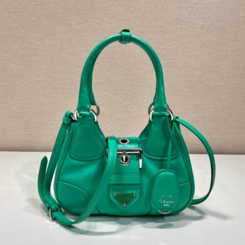 프라다 리에디션 2002 문 패딩 나파 가죽 숄더백 그린