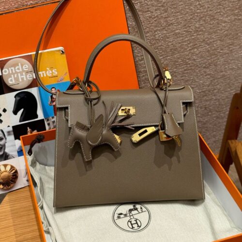 올수공 에르메스 켈리 28 ck18/Etoupe 엡송 가죽 골드 하드웨어