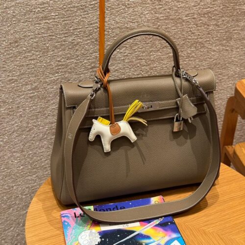 올수공 에르메스 켈리 35 ck18/Etoupe 토고 가죽 실버 하드웨어