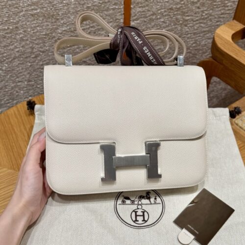 올수공 에르메스 콘스탄스 24 10/Craie 엡송 가죽 실버 하드웨어