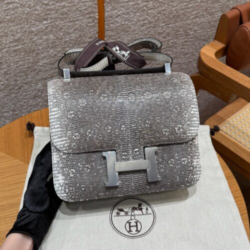 올수공 에르메스 콘스탄스 24 1B/Ombre 리자드 가죽 실버 하드웨어