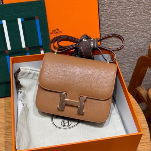 올수공 에르메스 콘스탄스 19 2J/Quebracho 체브레 가죽 로즈골드 하드웨어