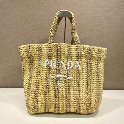 프라다 라피아 토트백 옐로우