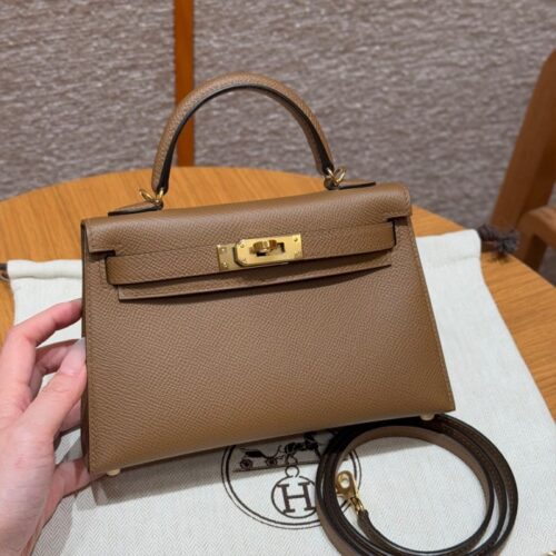 올수공 에르메스 미니 켈리 3G/Alezan 엡송 가죽 골드 하드웨어