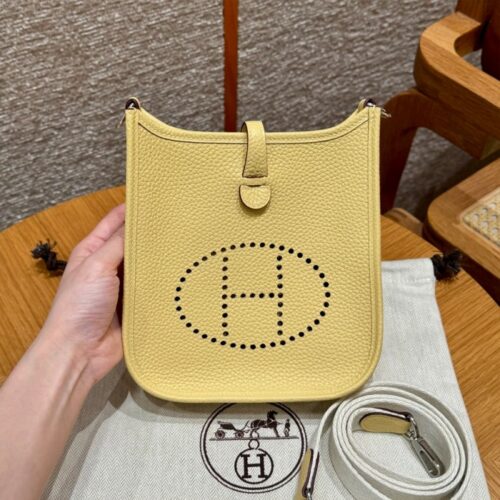 올수공 에르메스 에블린 미니 1Z/Jaune poussin 클레망스 실버 하드웨어