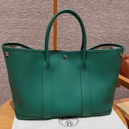 올수공 에르메스 가든파티 36 U4/Vert vertigo vache 실버 하드웨어