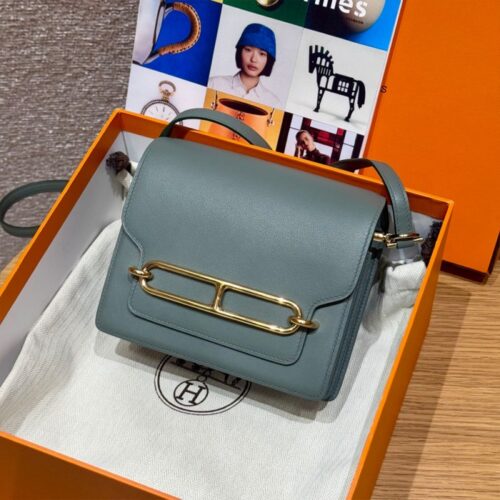 올수공 에르메스 롤리스 18 Vert Amanda 스위프트 가죽 골드 하드웨어