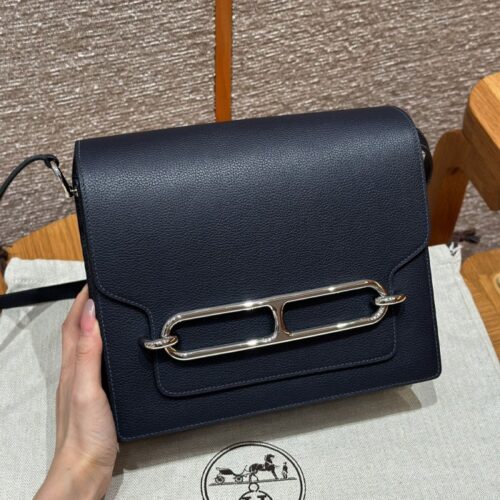 올수공 에르메스 롤리스 23 Blue nuit 에버컬러 가죽 실버 하드웨어