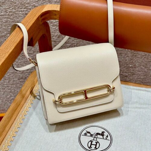 올수공 에르메스 롤리스 18 Craie 에버컬러 가죽 골드 하드웨어