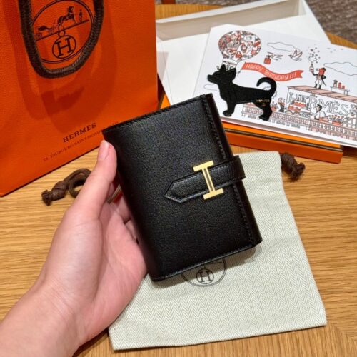 올수공 에르메스 베안 3단 반지갑 noir 체브르 골드 하드웨어