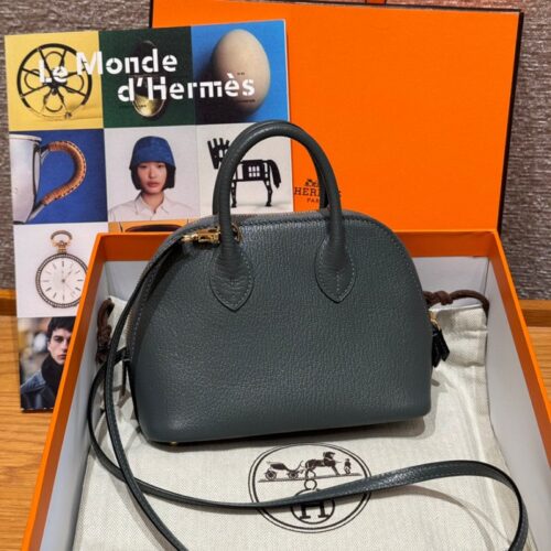 올수공 에르메스 볼리드 미니 63/Vert Amanda 체브르 골드 하드웨어