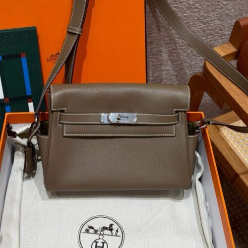 올수공 에르메스 켈리 메신저 24 Etoupe 에버컬러 실버 하드웨어