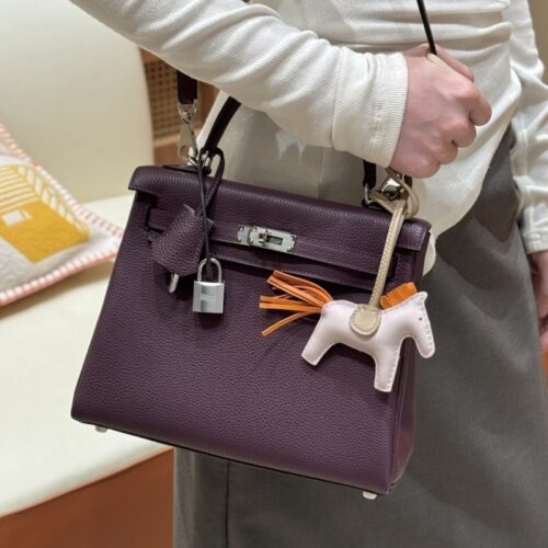 올수공 에르메스 켈리 25 N5/Cassis 토고 가죽 실버 하드웨어