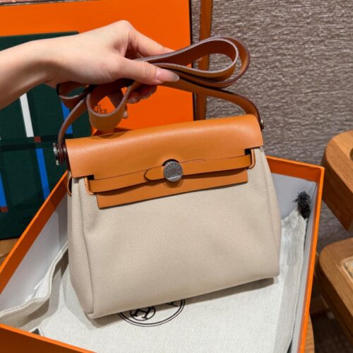 올수공 에르메스 에르백 미니 Beton Toile / Naturel Sable 실버 하드웨어