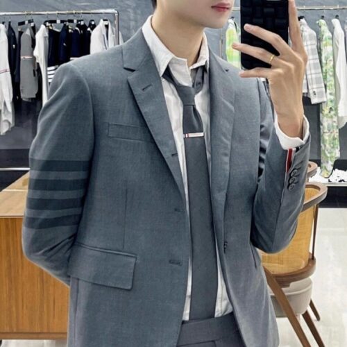 톰브라운 클래식 4바 미드그레이 수트 셋업