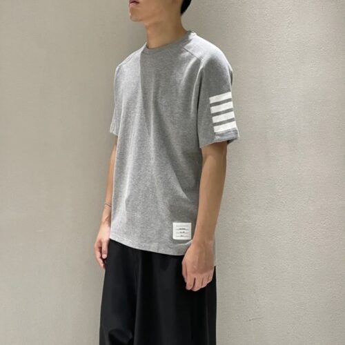 톰브라운 코튼 4바 반팔 티셔츠 그레이