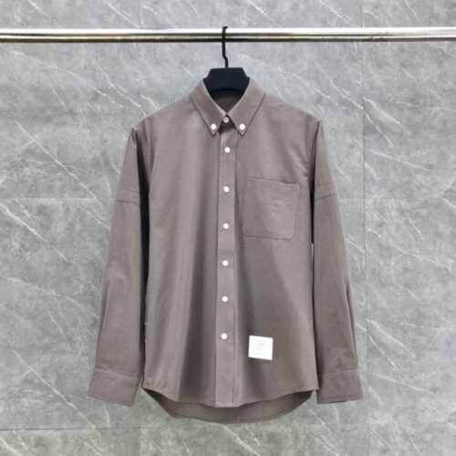 톰브라운 스트레이트 핏 셔츠 살구