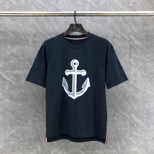 톰브라운 앵커 프린팅 반팔 티셔츠 네이비