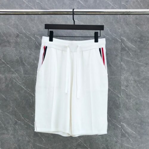 톰브라운 풀 니들 스티치 테니스 RWB 스트라이프 반바지 화이트