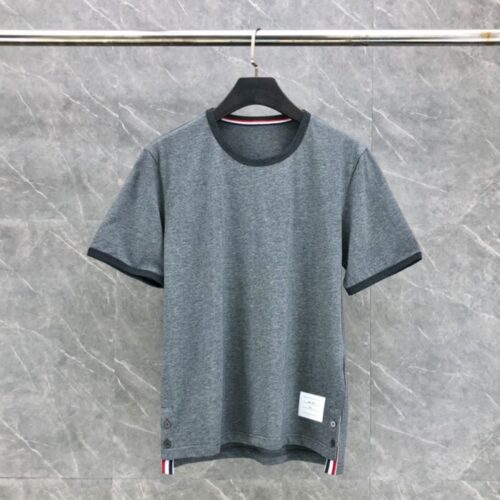 톰브라운 울 저지 링거 티셔츠 그레이