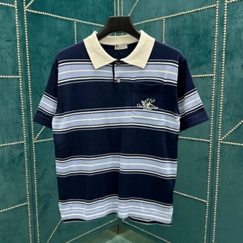 디올 꾸뛰르 스트라이프 폴로 반팔 티셔츠