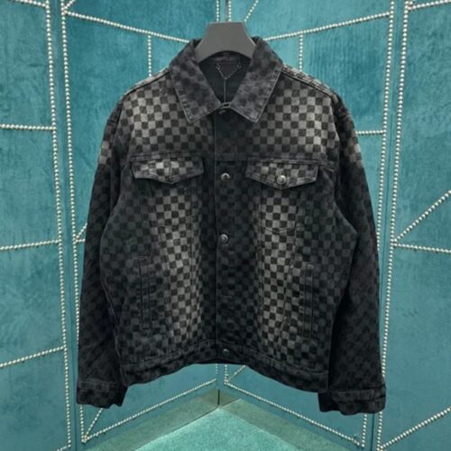 루이비통 플록 다미에 데님 트러커 재킷