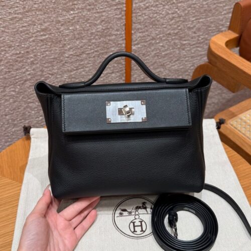 올수공 에르메스 켈리 2424 백 미니 noir 에버컬러 실버 하드웨어