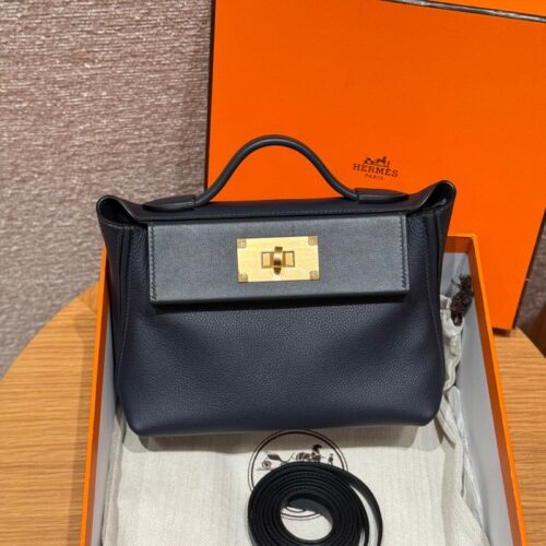 올수공 에르메스 켈리 2424 백 미니 Blue niut 에버컬러 골드 하드웨어