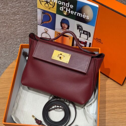 올수공 에르메스 켈리 2424 백 미니 Rouge H 에버컬러 골드 하드웨어