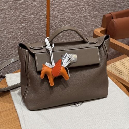 올수공 에르메스 켈리 2424 백 29 Rouge H 에버컬러 & 스위프트 실버 하드웨어