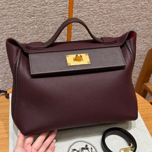 올수공 에르메스 켈리 2424 백 미니 Rouge Sellier & Rose Maxico 토고 골드 하드웨어