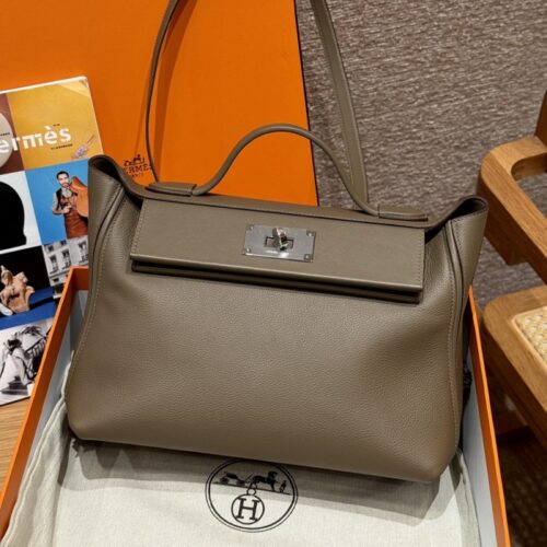 올수공 에르메스 켈리 2424 백 29 Etoupe 에버컬러 실버 하드웨어