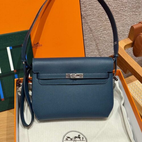 올수공 에르메스 켈리 데페슈 25 Blue presse 토고 실버 하드웨어