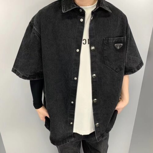 프라다 데님 셔츠 블랙 GEC06712K8F0557