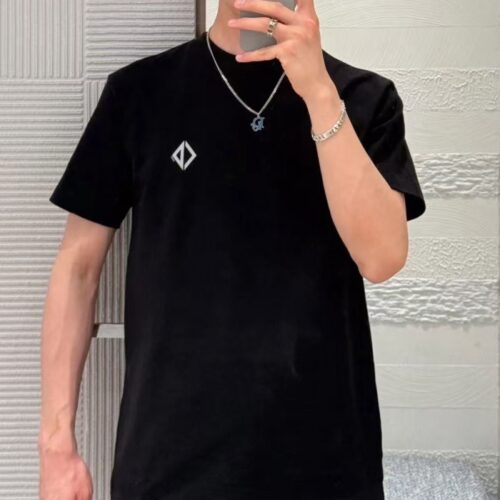 디올 다이아몬드 캐주얼 핏 반팔 티셔츠 블랙