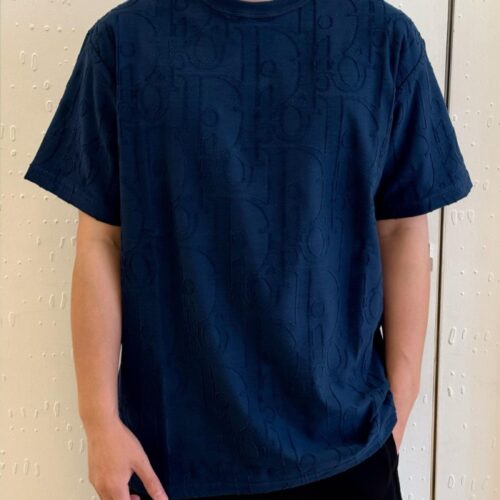 디올 오블리크 필 쿠페 반팔 티셔츠 네이비