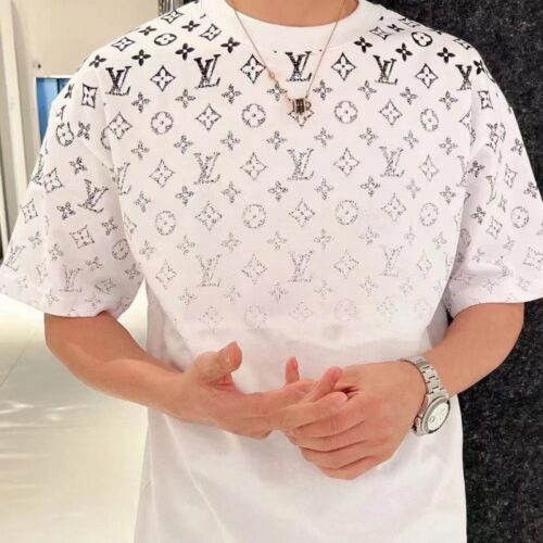 루이비통 그라디언트 모노그램 코튼 남성 반팔 티셔츠 화이트 1AFBB2