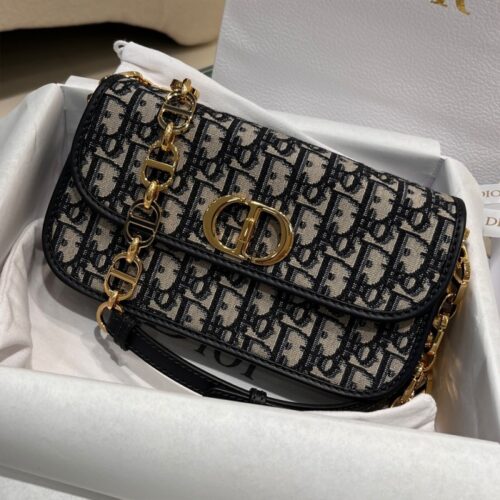 디올 스몰 30 몽테뉴 에비뉴 백 오블리크 블루