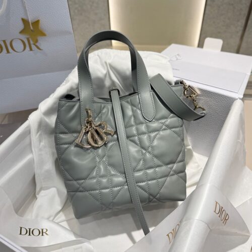 디올 뜨주흐 스몰 버티컬 토트백 스톤 그레이 매크로까나쥬 송아지 가죽