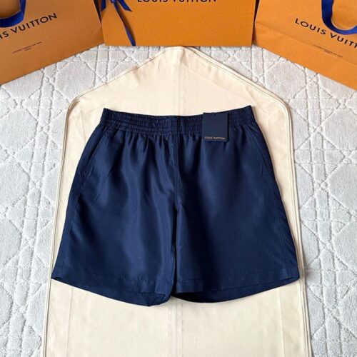 루이비통 모노그램 코튼 블렌드 테일러드 쇼츠 네이비