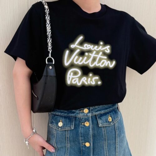 루이비통 글로우 시그니처 티셔츠 블랙