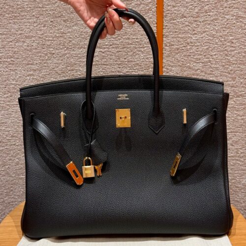 올수공 에르메스 버킨 40 Noir 토고 가죽 골드 하드웨어
